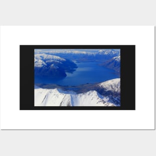 Lake Wakatipu from the air Posters and Art